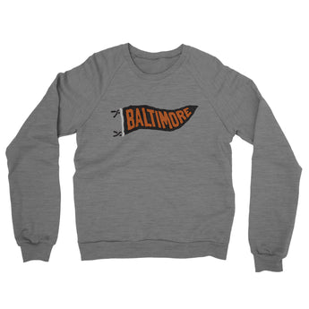 Baltimore Pennant Midweight French Terry Crewneck Sweatshirt-Allegiant Goods Co. Vintage Sports Apparel