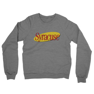 Syracuse Seinfeld Midweight French Terry Crewneck Sweatshirt-Graphite Heather-Allegiant Goods Co. Vintage Sports Apparel