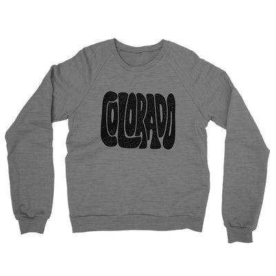 Colorado State Shape Text Midweight French Terry Crewneck Sweatshirt-Graphite Heather-Allegiant Goods Co. Vintage Sports Apparel
