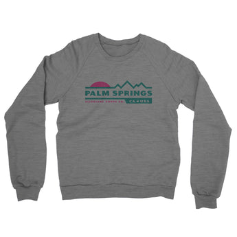 Palm Springs Mountain Sunset Midweight French Terry Crewneck Sweatshirt-Graphite Heather-Allegiant Goods Co. Vintage Sports Apparel