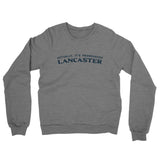 Actually It's Pronounced Lancaster Midweight French Terry Crewneck Sweatshirt-Graphite Heather-Allegiant Goods Co. Vintage Sports Apparel