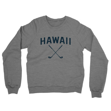 Hawaii Golf Midweight French Terry Crewneck Sweatshirt-Graphite Heather-Allegiant Goods Co. Vintage Sports Apparel