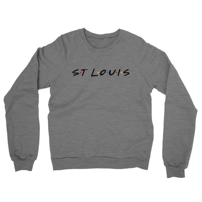 St Louis Friends Midweight French Terry Crewneck Sweatshirt-Graphite Heather-Allegiant Goods Co. Vintage Sports Apparel
