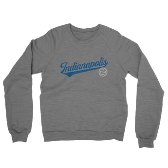 Indianapolis Vintage Script Midweight French Terry Crewneck Sweatshirt-Graphite Heather-Allegiant Goods Co. Vintage Sports Apparel