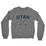 Utah Golf Midweight French Terry Crewneck Sweatshirt-Graphite Heather-Allegiant Goods Co. Vintage Sports Apparel
