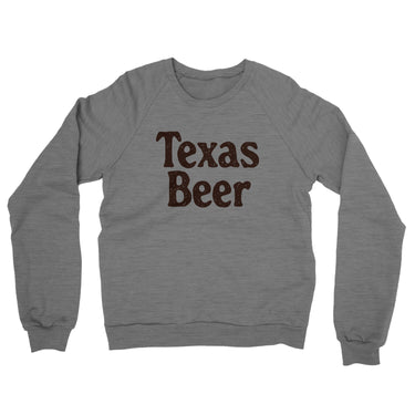 Texas Beer Midweight French Terry Crewneck Sweatshirt-Graphite Heather-Allegiant Goods Co. Vintage Sports Apparel