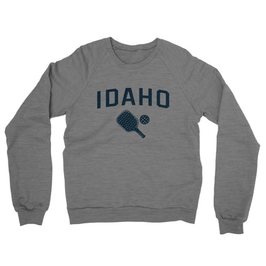 Idaho Pickleball Midweight French Terry Crewneck Sweatshirt-Graphite Heather-Allegiant Goods Co. Vintage Sports Apparel
