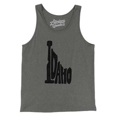 Idaho State Shape Text Men/Unisex Tank Top-Grey TriBlend-Allegiant Goods Co. Vintage Sports Apparel