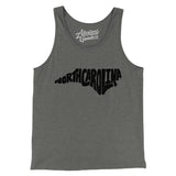 North Carolina State Shape Text Men/Unisex Tank Top-Allegiant Goods Co. Vintage Sports Apparel