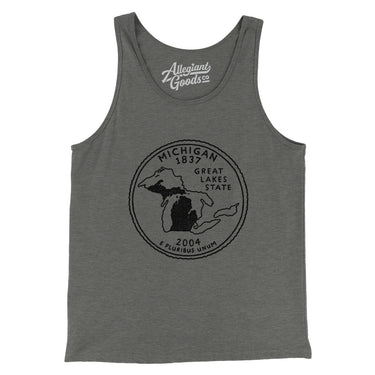 Michigan State Quarter Men/Unisex Tank Top-Allegiant Goods Co. Vintage Sports Apparel