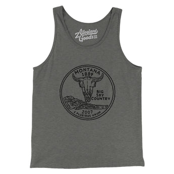 Montana State Quarter Men/Unisex Tank Top-Grey TriBlend-Allegiant Goods Co. Vintage Sports Apparel