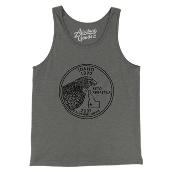 Idaho State Quarter Men/Unisex Tank Top-Grey TriBlend-Allegiant Goods Co. Vintage Sports Apparel
