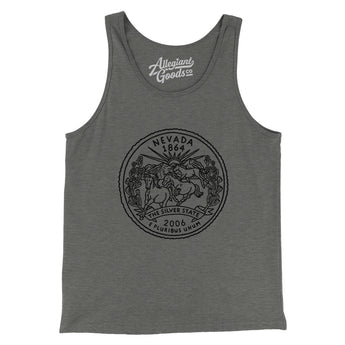 Nevada State Quarter Men/Unisex Tank Top-Grey TriBlend-Allegiant Goods Co. Vintage Sports Apparel