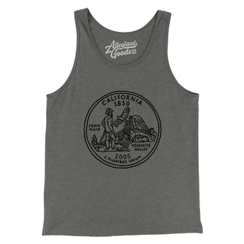 California State Quarter Men/Unisex Tank Top-Grey TriBlend-Allegiant Goods Co. Vintage Sports Apparel