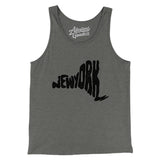 New York State Shape Text Men/Unisex Tank Top-Grey TriBlend-Allegiant Goods Co. Vintage Sports Apparel