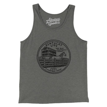 Kentucky State Quarter Men/Unisex Tank Top-Grey TriBlend-Allegiant Goods Co. Vintage Sports Apparel