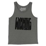 Wyoming State Shape Text Men/Unisex Tank Top-Grey TriBlend-Allegiant Goods Co. Vintage Sports Apparel