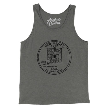 New Mexico State Quarter Men/Unisex Tank Top-Grey TriBlend-Allegiant Goods Co. Vintage Sports Apparel