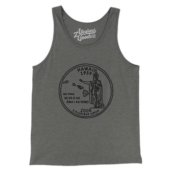 Hawaii State Quarter Men/Unisex Tank Top-Grey TriBlend-Allegiant Goods Co. Vintage Sports Apparel