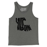 Louisiana State Shape Text Men/Unisex Tank Top-Allegiant Goods Co. Vintage Sports Apparel