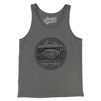 West Virginia State Quarter Men/Unisex Tank Top-Allegiant Goods Co. Vintage Sports Apparel