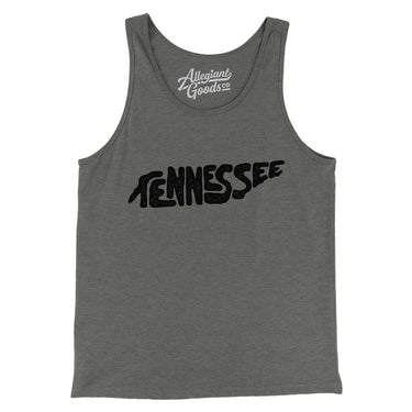 Tennessee State Shape Text Men/Unisex Tank Top-Allegiant Goods Co. Vintage Sports Apparel
