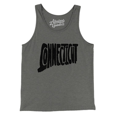 Connecticut State Shape Text Men/Unisex Tank Top-Allegiant Goods Co. Vintage Sports Apparel