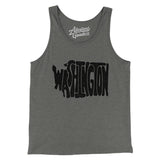 Washington State Shape Text Men/Unisex Tank Top-Allegiant Goods Co. Vintage Sports Apparel