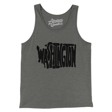 Washington State Shape Text Men/Unisex Tank Top-Allegiant Goods Co. Vintage Sports Apparel