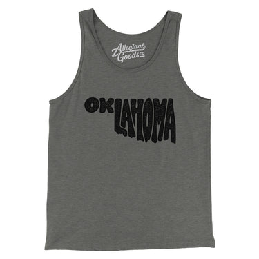 Oklahoma State Shape Text Men/Unisex Tank Top-Allegiant Goods Co. Vintage Sports Apparel