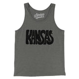 Kansas State Shape Text Men/Unisex Tank Top-Grey TriBlend-Allegiant Goods Co. Vintage Sports Apparel