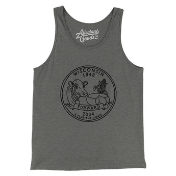 Wisconsin State Quarter Men/Unisex Tank Top-Allegiant Goods Co. Vintage Sports Apparel