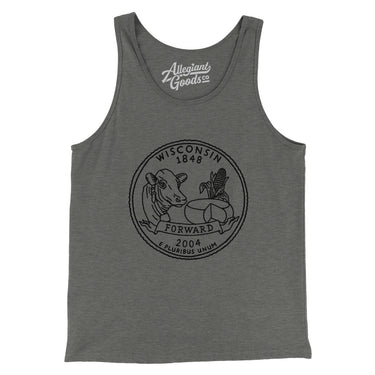 Wisconsin State Quarter Men/Unisex Tank Top-Allegiant Goods Co. Vintage Sports Apparel