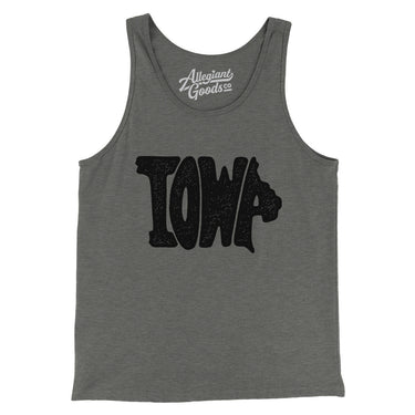 Iowa State Shape Text Men/Unisex Tank Top-Allegiant Goods Co. Vintage Sports Apparel