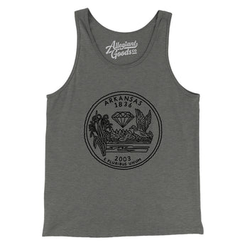 Arkansas State Quarter Men/Unisex Tank Top-Grey TriBlend-Allegiant Goods Co. Vintage Sports Apparel