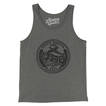South Dakota State Quarter Men/Unisex Tank Top-Grey TriBlend-Allegiant Goods Co. Vintage Sports Apparel