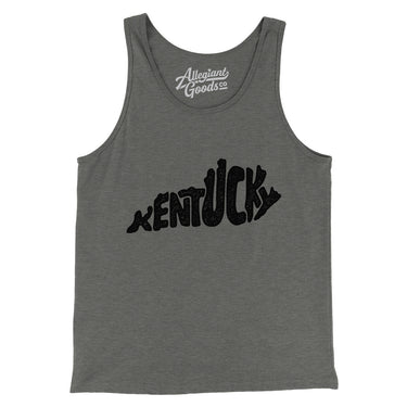 Kentucky State Shape Text Men/Unisex Tank Top-Grey TriBlend-Allegiant Goods Co. Vintage Sports Apparel