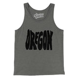 Oregon State Shape Text Men/Unisex Tank Top-Grey TriBlend-Allegiant Goods Co. Vintage Sports Apparel