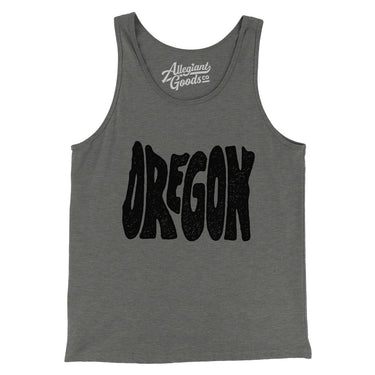 Oregon State Shape Text Men/Unisex Tank Top-Grey TriBlend-Allegiant Goods Co. Vintage Sports Apparel