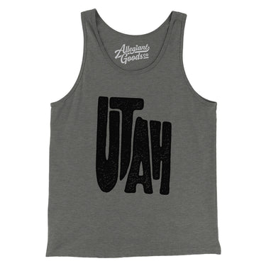 Utah State Shape Text Men/Unisex Tank Top-Allegiant Goods Co. Vintage Sports Apparel