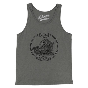 Kansas State Quarter Men/Unisex Tank Top-Allegiant Goods Co. Vintage Sports Apparel