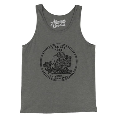 Kansas State Quarter Men/Unisex Tank Top-Allegiant Goods Co. Vintage Sports Apparel