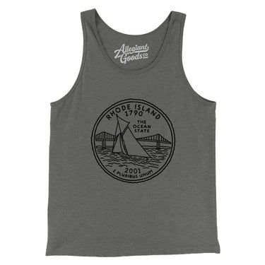 Rhode Island State Quarter Men/Unisex Tank Top-Allegiant Goods Co. Vintage Sports Apparel