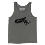 Massachusetts State Shape Text Men/Unisex Tank Top-Grey TriBlend-Allegiant Goods Co. Vintage Sports Apparel