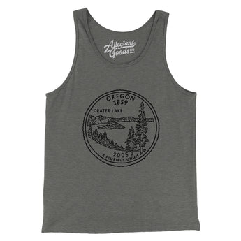 Oregon State Quarter Men/Unisex Tank Top-Grey TriBlend-Allegiant Goods Co. Vintage Sports Apparel