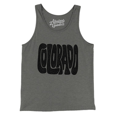 Colorado State Shape Text Men/Unisex Tank Top-Grey TriBlend-Allegiant Goods Co. Vintage Sports Apparel