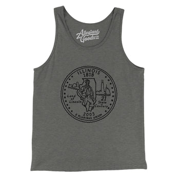 Illinois State Quarter Men/Unisex Tank Top-Allegiant Goods Co. Vintage Sports Apparel