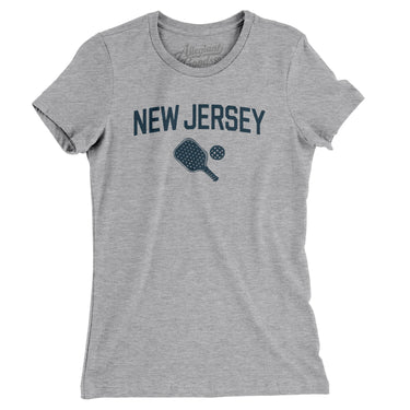New Jersey Pickleball Women's T-Shirt-Heather Grey-Allegiant Goods Co. Vintage Sports Apparel