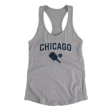 Chicago Pickleball Women's Racerback Tank-Heather Grey-Allegiant Goods Co. Vintage Sports Apparel