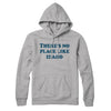 There's No Place Like Idaho Hoodie-Heather Grey-Allegiant Goods Co. Vintage Sports Apparel